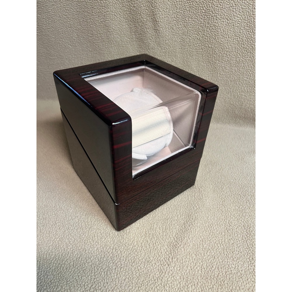 Chiyoda Single Automatic Watch Winder Mahogany Wood Gloss Finish Quiet Motor - Picture 2 of 16